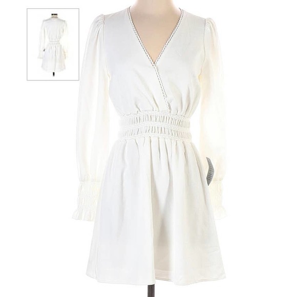 Wayf Dresses & Skirts - WAYF NWT white long sleeve mini dress